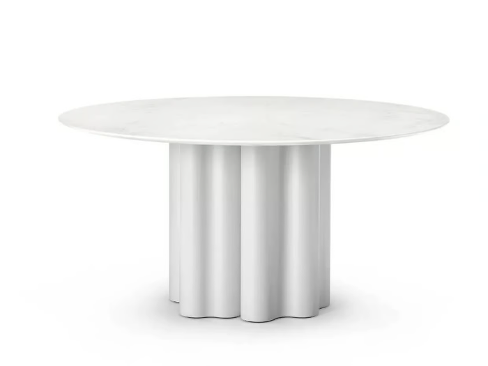 TEATRO MAGICO - Round table with polyurethane base and marble top _ Saba Italia